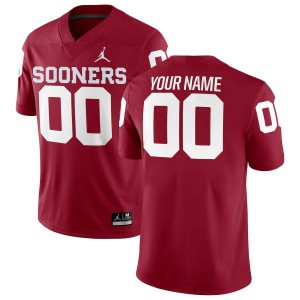 Men's Custom Crimson Oklahoma Sooners #00 College Football 2025-26 Jerseys 626336-626