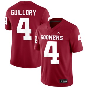 Men Courtland Guillory Crimson Oklahoma Sooners #4 College Football Game Jersey 470455-379