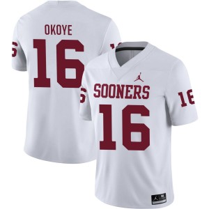 Men's Danny Okoye White Oklahoma Sooners #16 College Football Player Jerseys 640651-465
