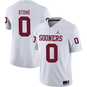 Men David Stone White Oklahoma Sooners #0 College Football High School Jersey 242951-253