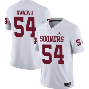 Men's Febechi Nwaiwu White Oklahoma Sooners #54 College Football Player Jersey 579337-530