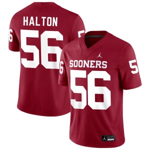 Men's Gracen Halton Crimson Oklahoma Sooners #56 College Football 2025-26 Jerseys 656668-992