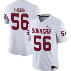 Men Gracen Halton White Oklahoma Sooners #56 College Football Stitched Jerseys 909902-504