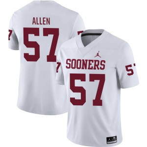 Mens Gunnar Allen White Oklahoma Sooners #57 College Football Stitched Jersey 406047-900
