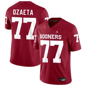 Men Heath Ozaeta Crimson Oklahoma Sooners #77 College Football 2025-26 Jerseys 226168-795