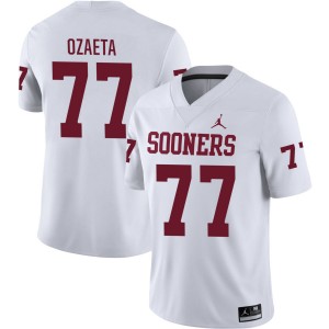 Men's Heath Ozaeta White Oklahoma Sooners #77 College Football High School Jersey 169249-443