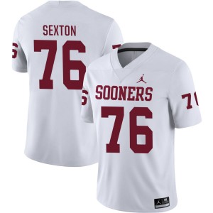Mens Jacob Sexton White Oklahoma Sooners #76 College Football Official Jerseys 647226-791