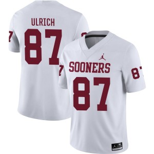 Mens Jacob Ulrich White Oklahoma Sooners #87 College Football High School Jerseys 972778-252