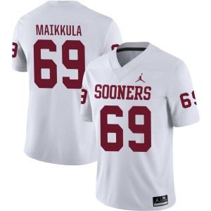 Men Jake Maikkula White Oklahoma Sooners #69 College Football NCAA Jersey 119519-817