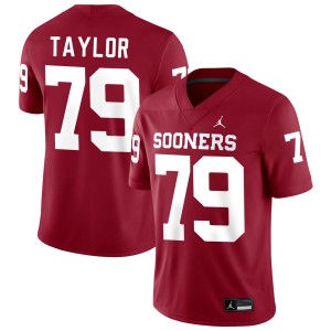 Mens Jake Taylor Crimson Oklahoma Sooners #79 College Football Alumni Jerseys 896821-401