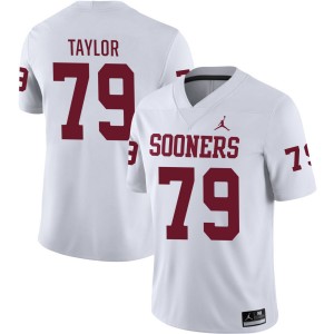 Men Jake Taylor White Oklahoma Sooners #79 College Football NCAA Jersey 813128-640