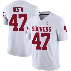 Men's James Nesta White Oklahoma Sooners #47 College Football High School Jersey 324557-339