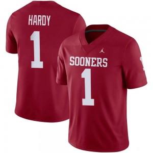 Mens Jaydan Hardy Crimson Oklahoma Sooners #1 College Football Replica Jerseys 783858-622