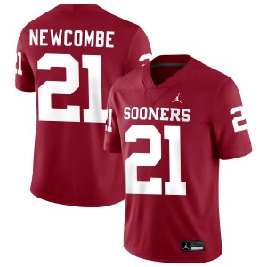 Men Jeremiah Newcombe Crimson Oklahoma Sooners #21 College Football Replica Jerseys 371767-107