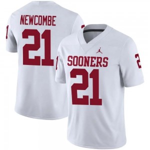 Men Jeremiah Newcombe White Oklahoma Sooners #21 College Football Limited Jersey 196060-697