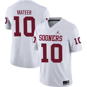 Men John Mateer White Oklahoma Sooners #10 College Football Replica Jerseys 659779-689