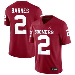 Mens Jovantae Barnes Crimson Oklahoma Sooners #2 College Football University Jerseys 791781-831