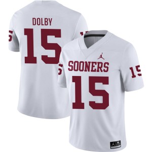 Men's Kendel Dolby White Oklahoma Sooners #15 College Football Alumni Jersey 681188-808