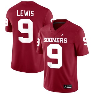 Men Keontez Lewis Crimson Oklahoma Sooners #9 College Football 2025-26 Jersey 478893-225