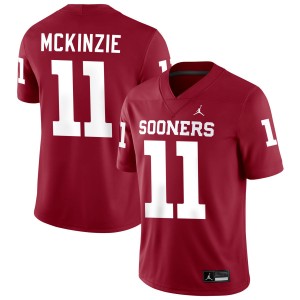 Men's Kobie McKinzie Crimson Oklahoma Sooners #11 College Football Game Jersey 587271-341
