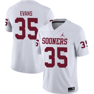 Men's Liam Evans White Oklahoma Sooners #35 College Football NCAA Jerseys 200561-859