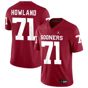 Mens Logan Howland Crimson Oklahoma Sooners #71 College Football 2025-26 Jerseys 555437-976