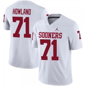 Mens Logan Howland White Oklahoma Sooners #71 College Football University Jersey 439677-860