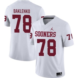 Mens Luke Baklenko White Oklahoma Sooners #78 College Football Replica Jerseys 768475-876