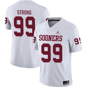 Men's Markus Strong White Oklahoma Sooners #99 College Football Official Jerseys 348241-619