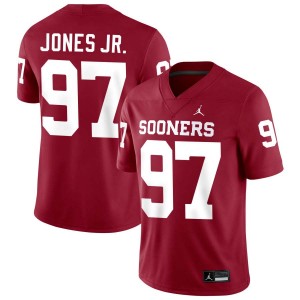 Men Marvin Jones Jr. Crimson Oklahoma Sooners #97 College Football University Jersey 732139-965