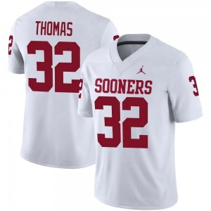 Men's R Mason Thomas White Oklahoma Sooners #32 College Football Stitched Jersey 558393-597