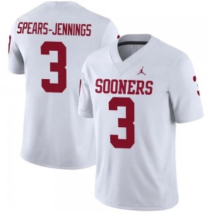 Men's Robert Spears-Jennings White Oklahoma Sooners #3 College Football 2025-26 Jersey 254887-964