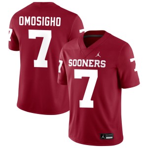 Mens Sammy Omosigho Crimson Oklahoma Sooners #7 College Football Embroidery Jersey 669931-864