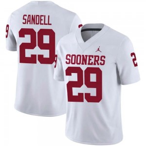 Mens Tate Sandell White Oklahoma Sooners #29 College Football 2025-26 Jerseys 246220-879