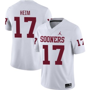 Men Taylor Heim White Oklahoma Sooners #17 College Football Player Jersey 904919-971