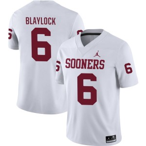 Men's Tory Blaylock White Oklahoma Sooners #6 College Football Stitched Jersey 711916-980