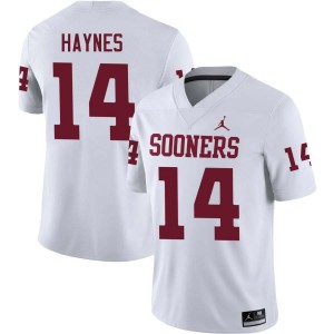 Men's Trystan Haynes White Oklahoma Sooners #14 College Football High School Jersey 909164-852