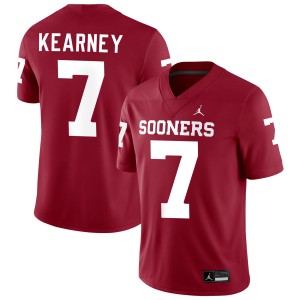 Men Zion Kearney Crimson Oklahoma Sooners #7 College Football Stitched Jersey 812820-940