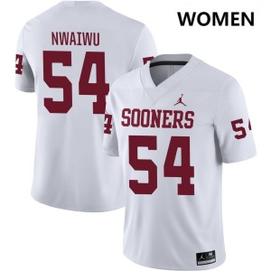 Womens Febechi Nwaiwu White Oklahoma Sooners #54 College Football Player Jerseys 763763-626