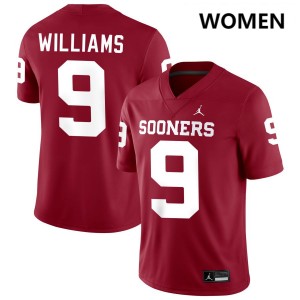 Womens Gentry Williams Crimson Oklahoma Sooners #9 College Football Stitched Jerseys 806057-319