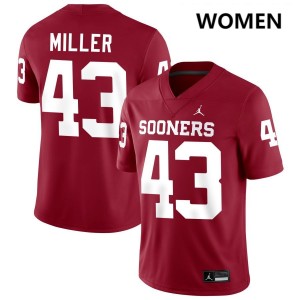 Women's Grayson Miller Crimson Oklahoma Sooners #43 College Football 2025-26 Jersey 764269-916