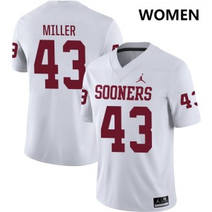 Women's Grayson Miller White Oklahoma Sooners #43 College Football Official Jersey 897195-110