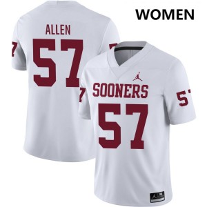 Women's Gunnar Allen White Oklahoma Sooners #57 College Football Limited Jerseys 100440-125