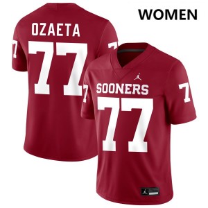 Women Heath Ozaeta Crimson Oklahoma Sooners #77 College Football Official Jersey 845350-961