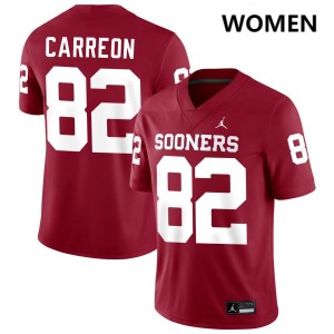 Womens Ivan Carreon Crimson Oklahoma Sooners #82 College Football Alumni Jerseys 315835-610