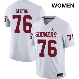 Women's Jacob Sexton White Oklahoma Sooners #76 College Football 2025-26 Jerseys 127193-743