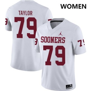 Women's Jake Taylor White Oklahoma Sooners #79 College Football Game Jersey 953013-866