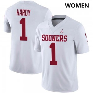 Womens Jaydan Hardy White Oklahoma Sooners #1 College Football NCAA Jersey 984306-831