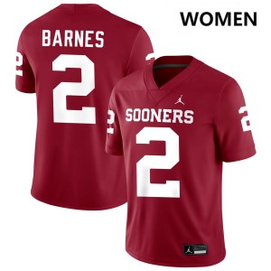 Women Jovantae Barnes Crimson Oklahoma Sooners #2 College Football 2025 Jersey 986985-863