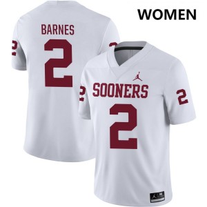 Women Jovantae Barnes White Oklahoma Sooners #2 College Football Alumni Jerseys 896474-530